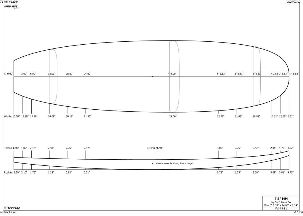 SurfBlanks 7'8" T Band