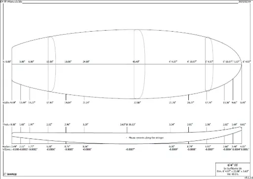SurfBlanks 6'4 FISH 4mm BLACK