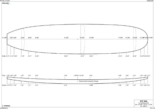 Surf Blanks 9'8 T Band 7MM