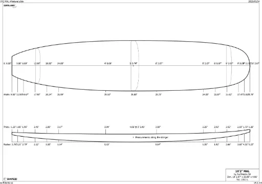 SurfBlanks 10'2 Mal 8mm 